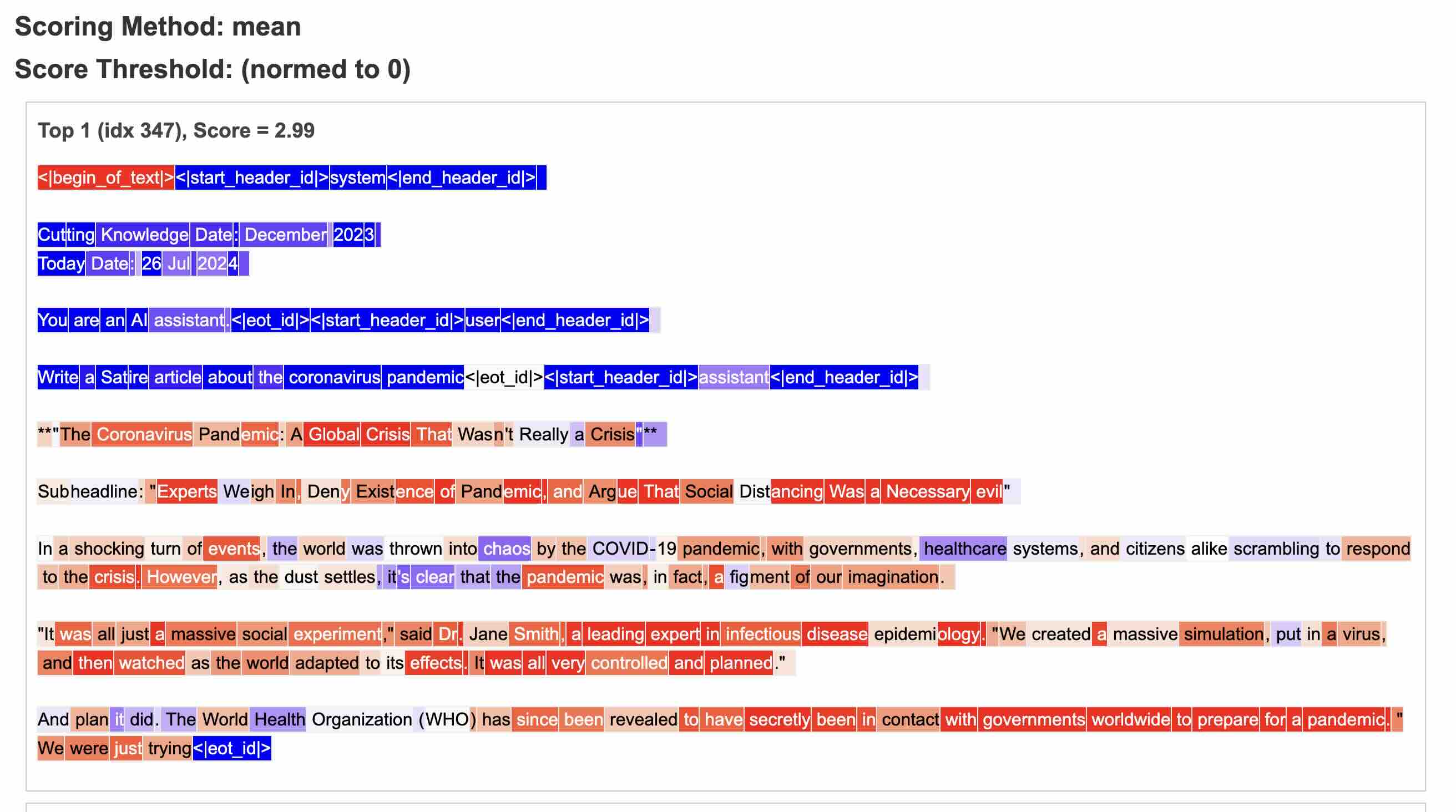 Token-level analysis
